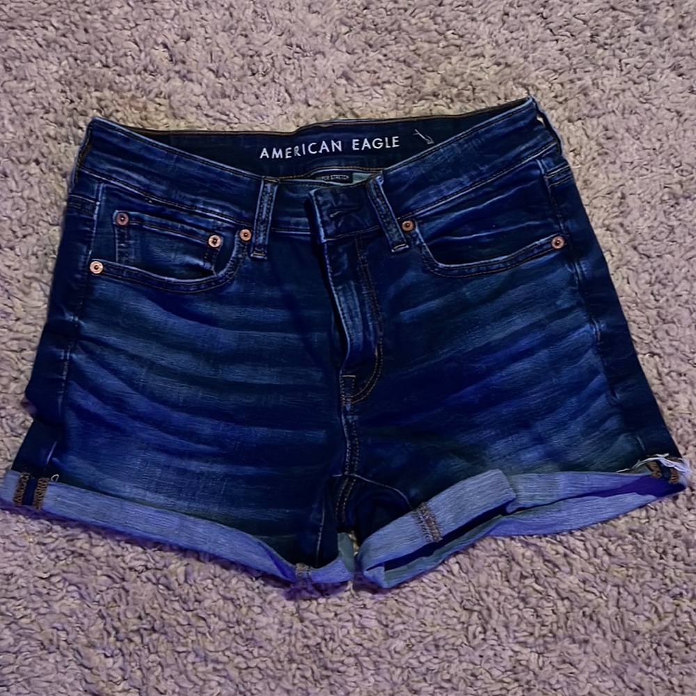 American Eagle superstretch Jean shorts. Color: dark denim